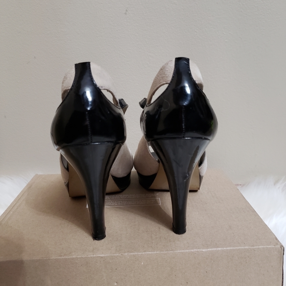 Franco Sarto Peep-Toe Dual Tone Heels size 8M - Picture 4 of 8